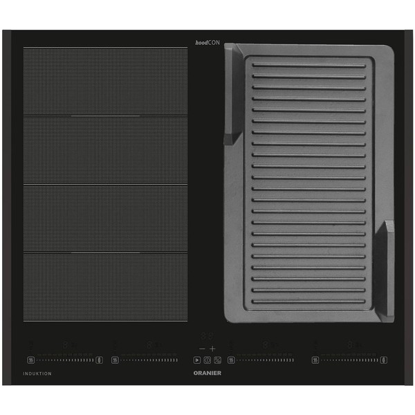 Oranier Kochfeld Induktion 60Cm FLI660 Multi-Slider Grillplatte Schwarze Leisten-image