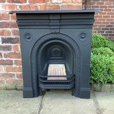 Restored Beautiful 1884 Victorian Antique Cast Iron Fireplace fire place #3