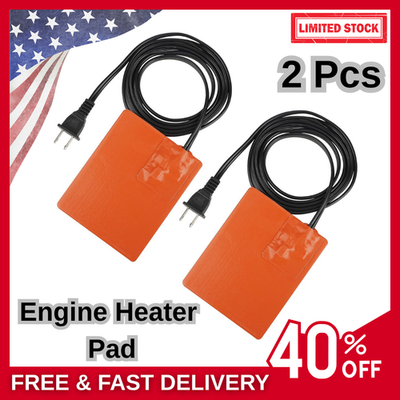 #ad #ad 2Pcs Silicone Car Engine Heater Pad 4quot; X 5quot; Self Adhesive Oil Pan Heater Pad w $29.99