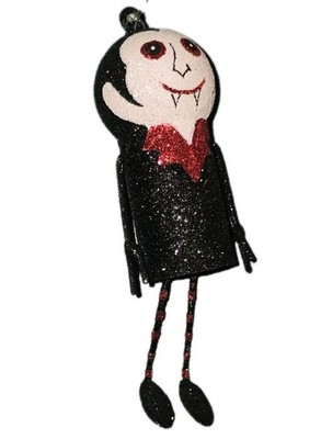 Pier 1 Dracula Ornament Glitter Halloween Vampire Hanging Decor Gothic Spooky 