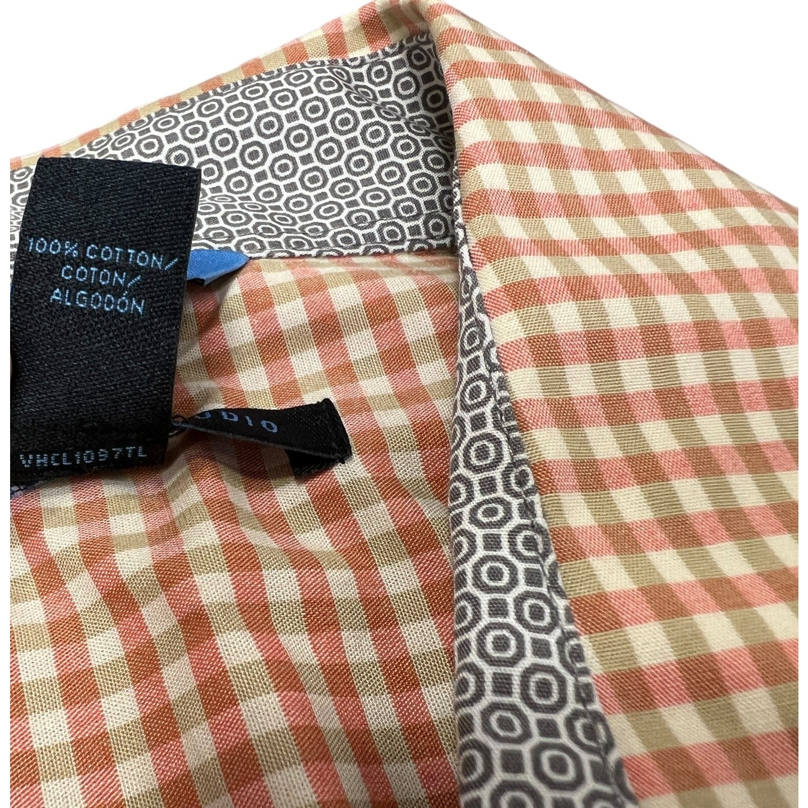 NWT Van Heusen Studio Men's Dress Shirt Slim Fit Long Sleeve Button Checked thumbnail 11