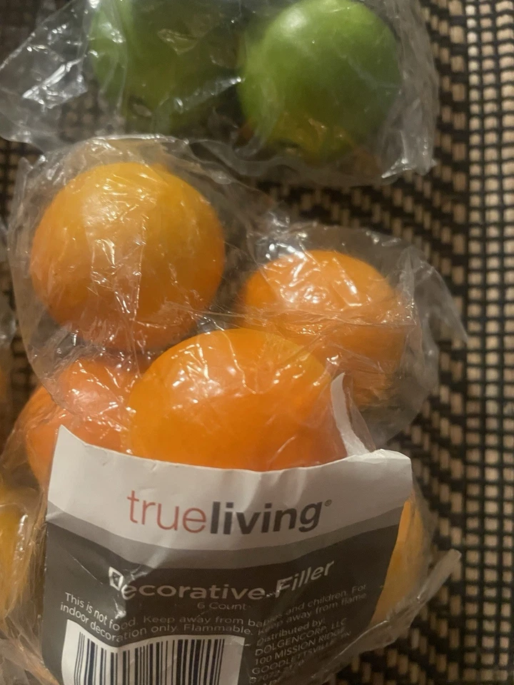 True Living Decorative Filler 6 Vtg Celluloid Fruit NIP 1 Package Open - Image 4 of 4