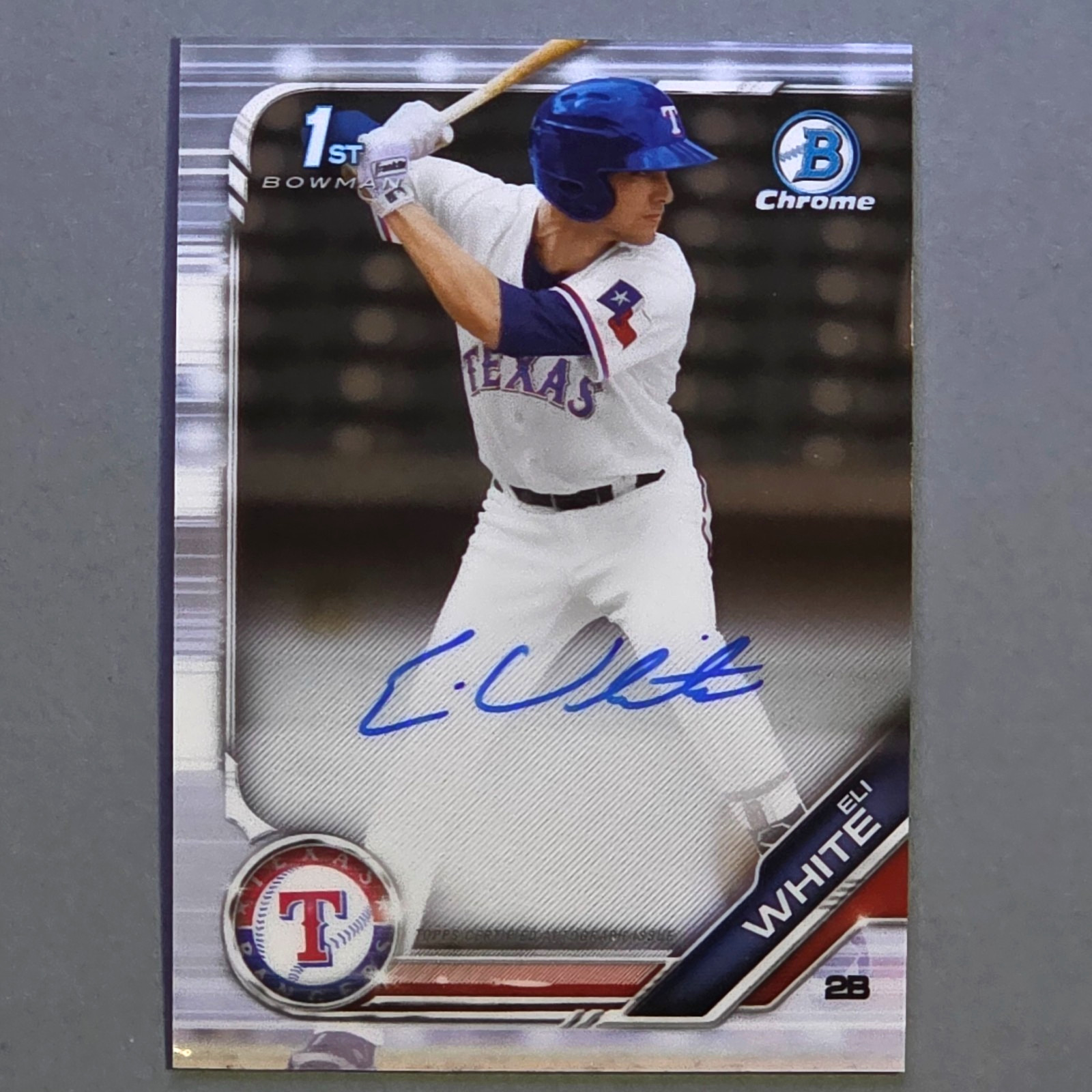2019 Bowman Chrome Eli White - Auto 1st Rookie #CPA-EW Rangers/Braves RC