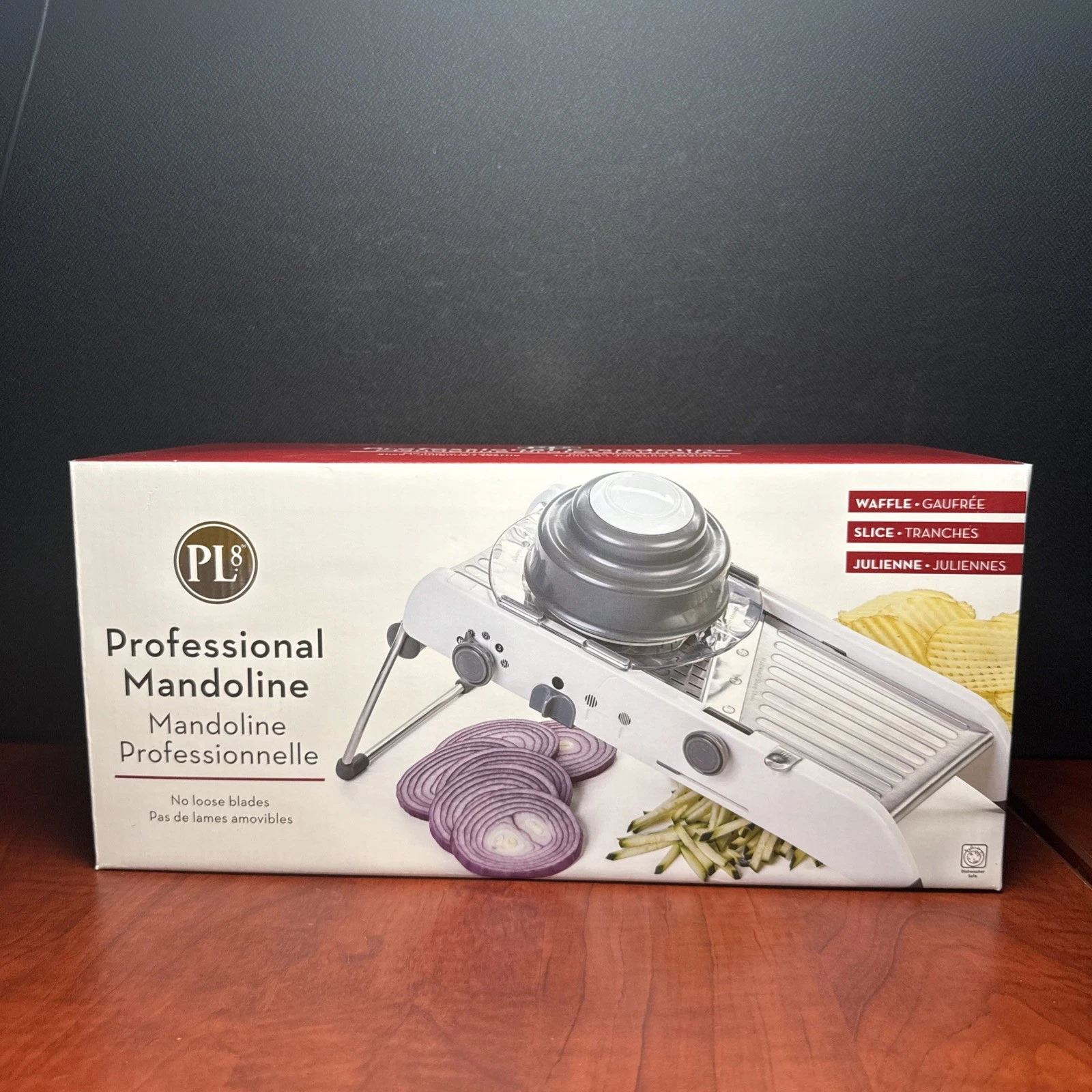 PL8 Professional Mandoline Slicer Adjustable Straight Waffle Julienne (7373) New