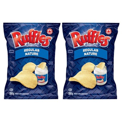 Ruffles Regular Nature Potato Chips 200g/7.1oz, Pack 2 - FREE SHIPPING