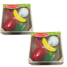 2 Pack Melissa  Doug Wooden Fruit Play Set Kids Pretend Food Toy Ages 2 
