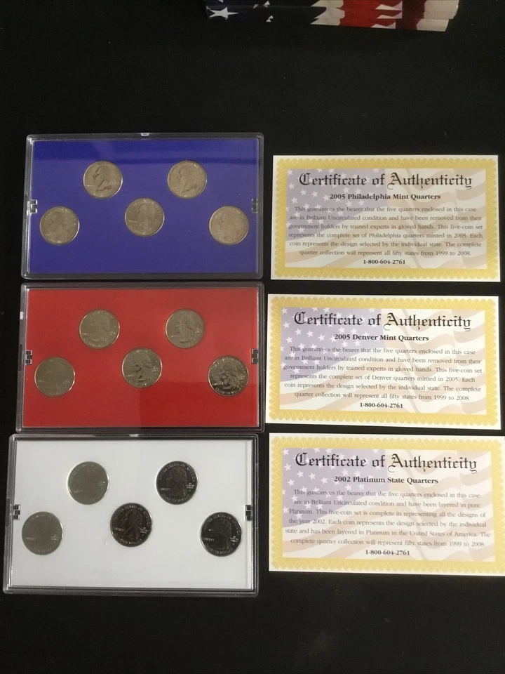 10 Sets Of State Quarters Mint Editions 1999 - 2008, P, D, Gold & Platinum - Image 4 of 4