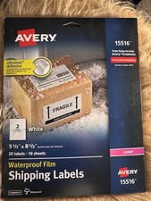 Avery White Weather Proof Shipping Labels 5 1...