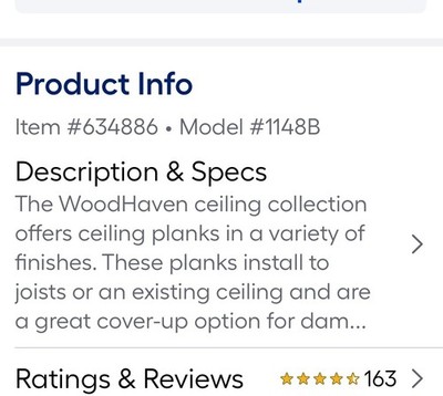 Woodhaven Ceiling Planks #1148B Painted White