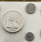 1976 France Monnaie De Paris FDC 9 Coin Set w/ Silver 50 Francs Fleurs Box & COA — photo 4