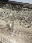 Unique Vintage Gold Leaf & Vine Wine Glasses Set Of 7 Cordial Gold Trim — photo 1