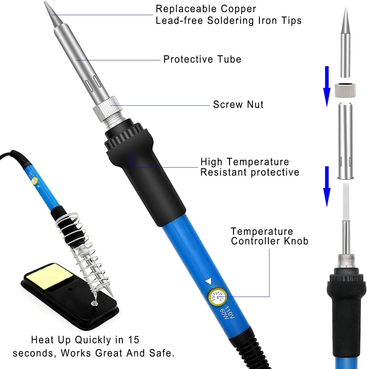 95-Piece Wood Burning Kit with Adjustable Temperature Control and Carrying Case
