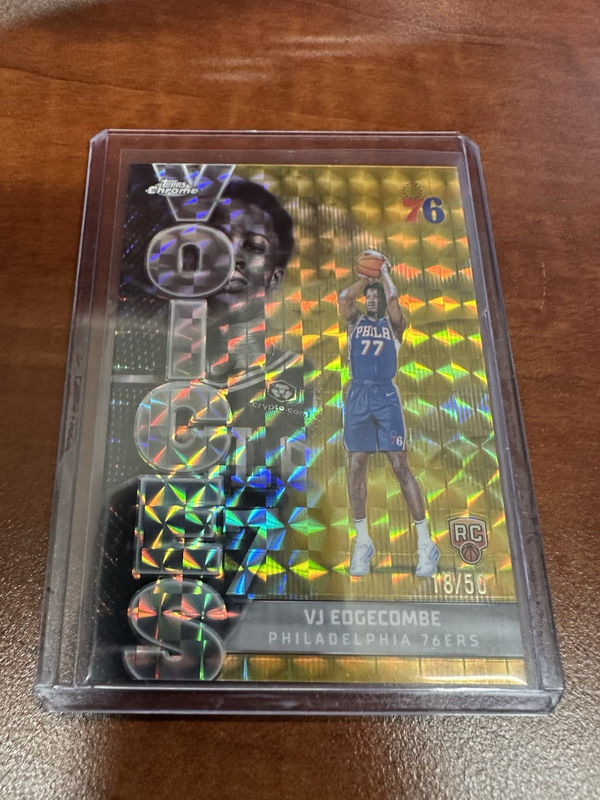 2025-26 Topps Chrome Basketball VJ Edgecombe VOICES GOLD GEOMETRIC /50 RC #VS-8