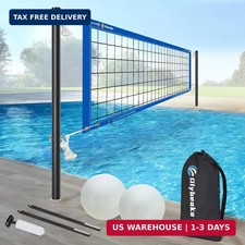 Base Free Swimming Pool Volleyball Net Set for Inground Pools with 3-Height Adju