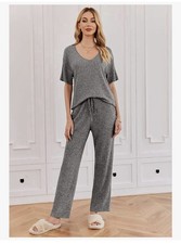 Lounge Set for Women Size XL Gray 2 Piece