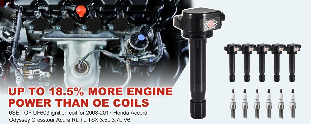 HIGH PERFORMANCE 6X Coil Packs and Spark Plugs for 2008-12 Honda Accord 3.5L V6