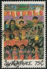 Lot 4626 Singapore 1989 75c Festivals of Singapore used stamp