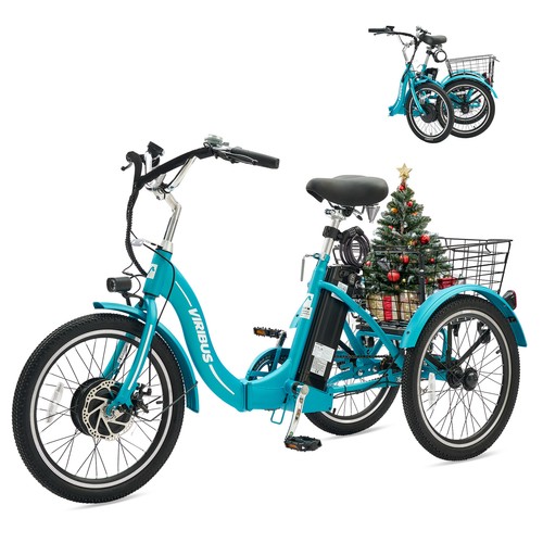 VIRIBUS 20 in. Folding Electric Trike Tricycle for Adults w 350W Brushless Motor - Picture 2 of 14