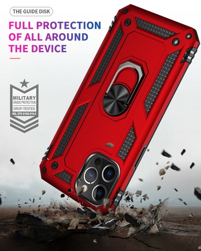 For Apple iPhone 12 Pro Max Shockproof Phone Case Magnetic Ring Kickstand Cover - Picture 10 of 17