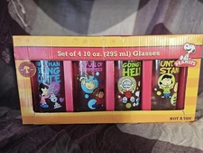 Peanuts by Schulz Set of 4 Life Quotes 10 oz. Glasses Charlie Lucy Linus Snoopy 
