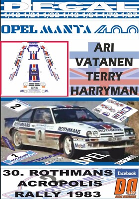 DECAL OPEL ASCONA 400 JIMMY McRAE YPRES R. 1982 3rd (02) EUR 31,99