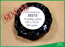 50 Rolls Dymo Compatible 30373 Price Tag 400 Labels Rat Tail Style 7/8"x 15/16"