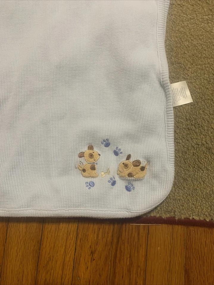 Manta térmica azul con estampado de patas de perro cachorro bebé koala Lovey Foto 2 de 4
