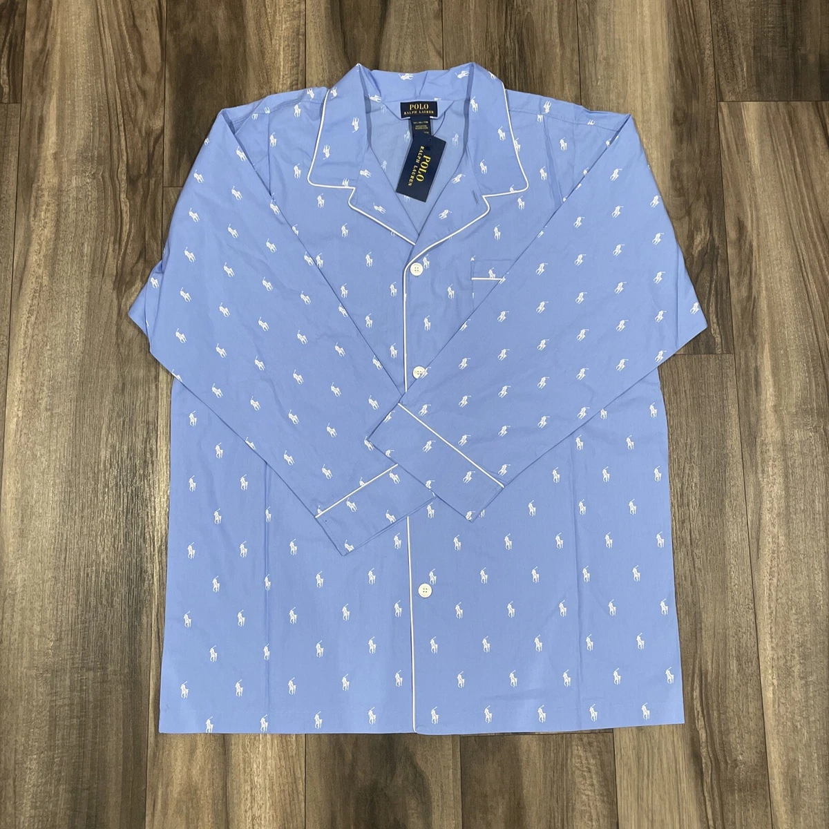 Polo ralph lauren men's all over polo player pajama shirt Clearance