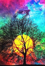 Printed Cross Stitch Kit 11 ct Sunset Stars 40x50cm DIY UK  LAST ONE