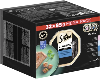32x85g Sheba Katzenfutter Nassfutter Classics in Pastete Fisch Variation MSC