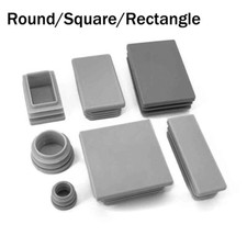 Plastic Blanking End Caps Table Chair Leg Tube Pipe Inserts Plug Dust Cover Grey