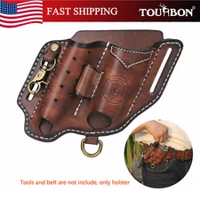 TOURBON 4-in-1 Camping Tools Sheath EDC Multitool Flashlight Pen Belt Holster
