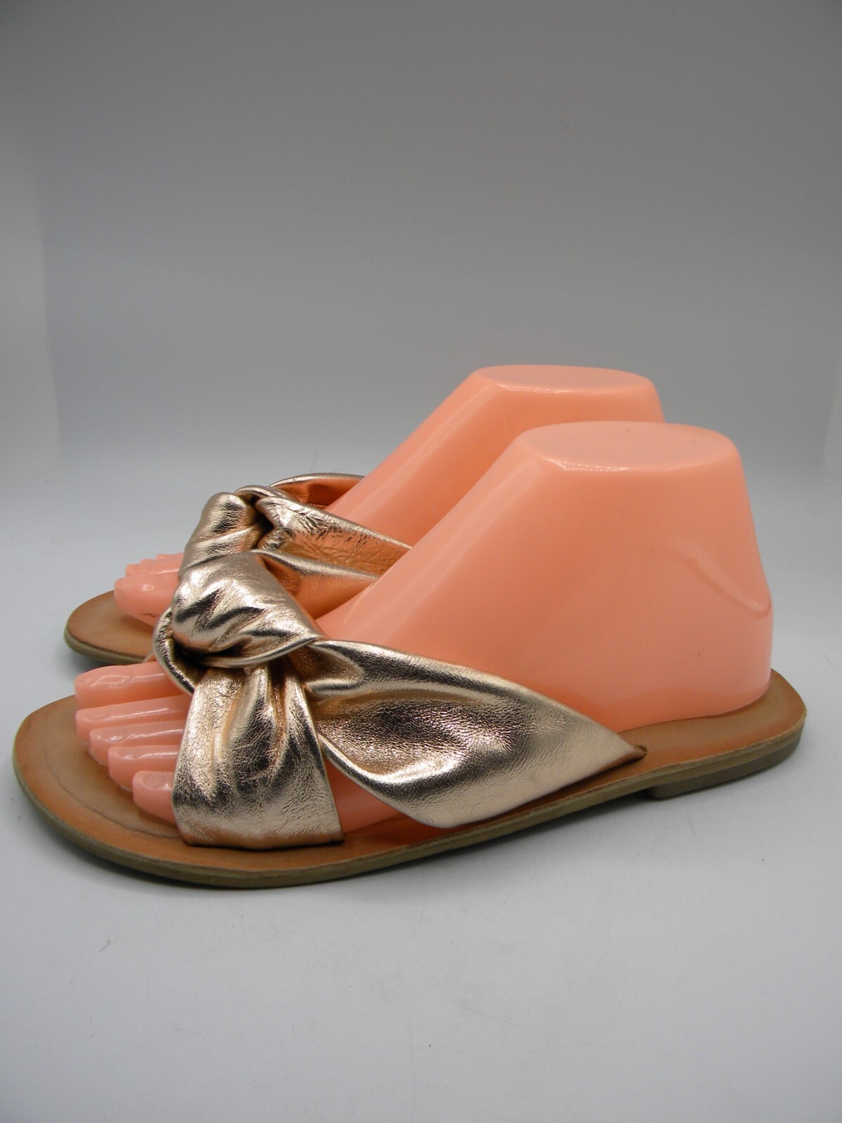 JEFFREY CAMPBELL Zocalo Rose Gold Leather Knot Slides Sandals EU 39 US 8  Display | eBay