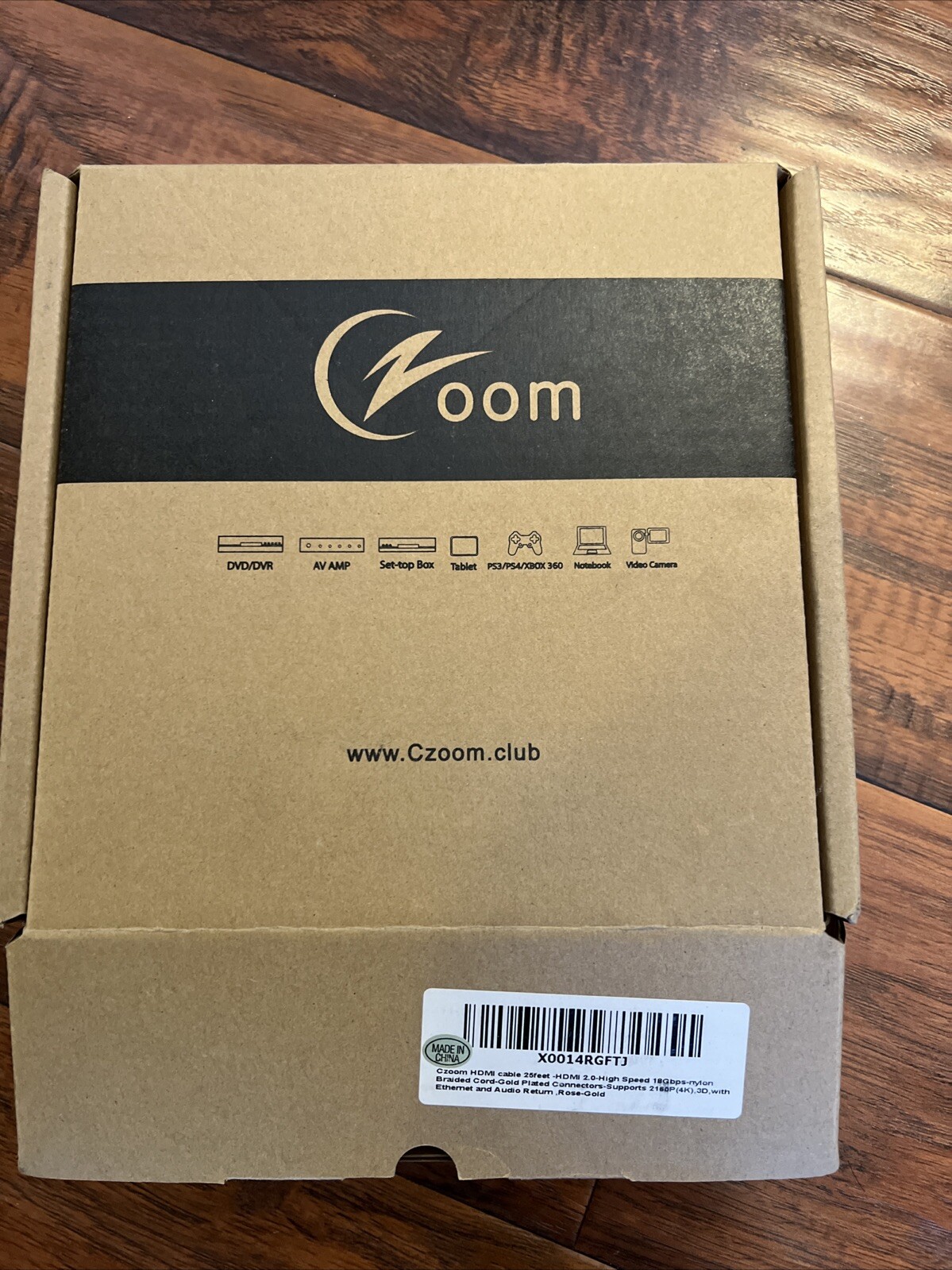 25ft Czoom Rose Gold Braided HDMI 2.0 Cable High Speed Gold Plated Free Shipping-image