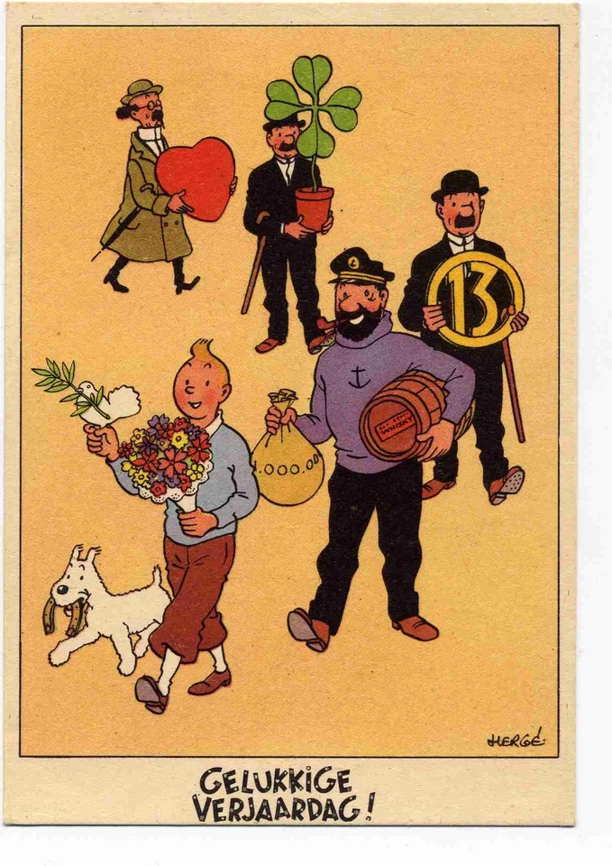 Tintin et ses amis Carte Hergé années 60 TTBE - Photo 1/1