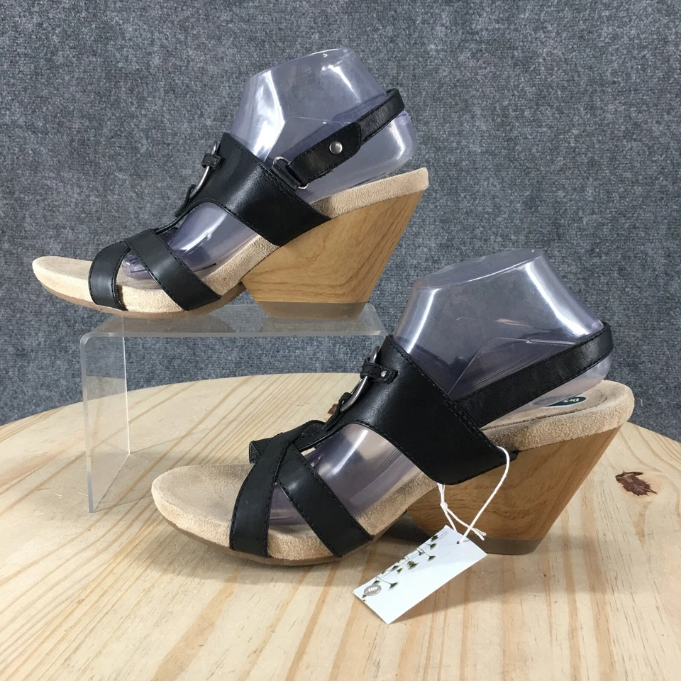 Sandálias femininas Dr. Scholls 11 M ponderando salto bloco couro preto - Imagem 2 de 4