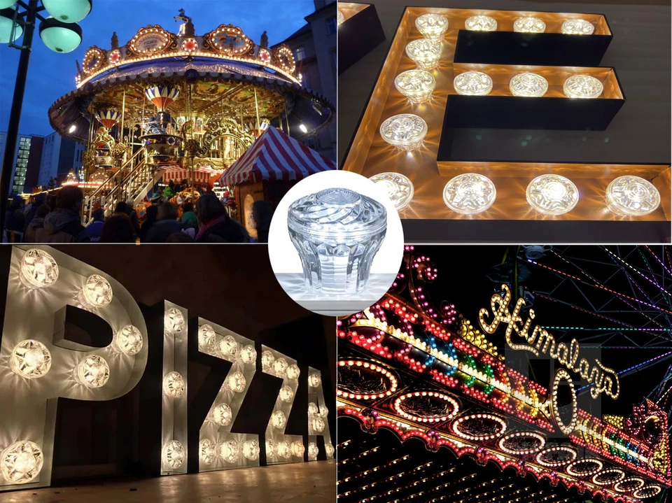 Fairground LED Lamps E10 1.0W 24V-60lm Cabochon Light Warm White -3000k 45mm - Image 3 of 4