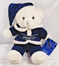 Dan Dee Keepsake Holiday Teddy Bear White 2000 Blue 18" Snowflake Plush Hat