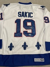 BECKETT COA JOE SAKIC QUEBEC NORDIQUES Signed Autographed Hockey Jersey