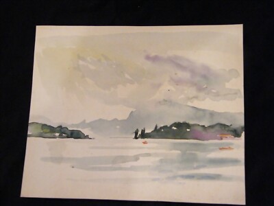Luzern Vierwaldstättersee André Simon 1926-2014 1951 Künstler Lorrain Aquarell