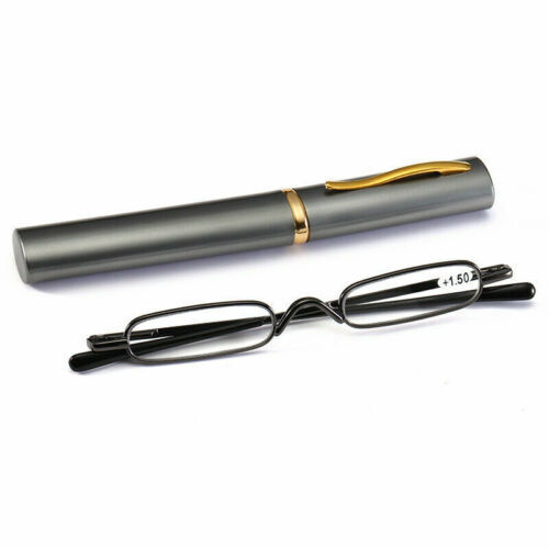 Metall Kompakte leichte randlose Lesebrille Lesehilfe mit Etui +1, 2 3 4 Brillen - Bild 8 von 19