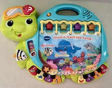 VTech Touch and Teach Sea Turtle Interactive Learning Book Tested And Works