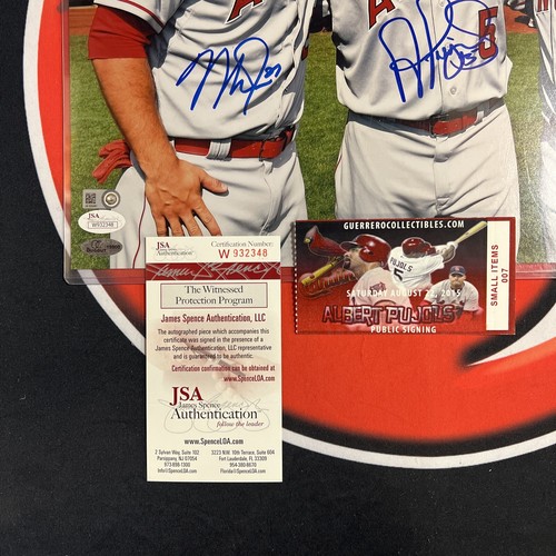 Mike Trout, Albert Pujols, Hector Santiago signed 11x14 ANGELS Autographed Jsa - Picture 5 of 5