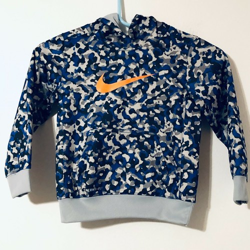 Nike Therma Fit Blue Camo Pullover Hoodie Boys Size 4T - Picture 4 of 7