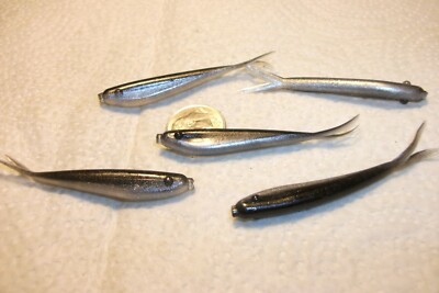 100-2 1/4''-crappie-panfish-soft minnow-jigs-grubs-split tails-flukes-lures-scent