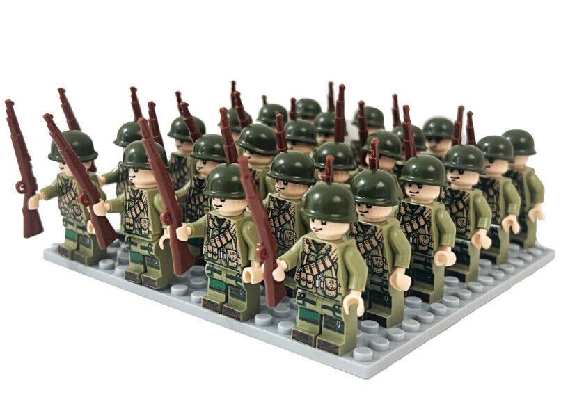 Hot 24pcs/ WW2 Military Figures Set (USA, UK, GER, FRA, SOVIET), DIY Kids Toy Gi - Image 3 of 4