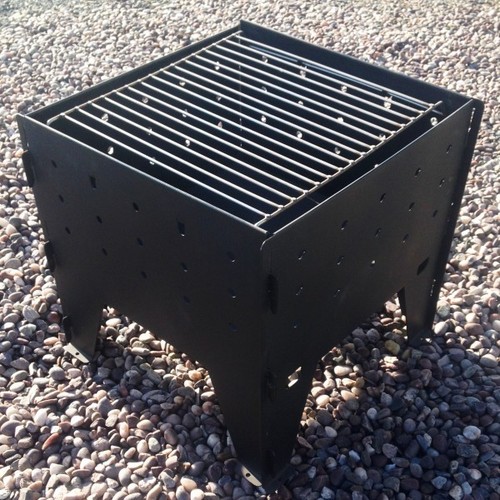 Folding Steel Firepit Camping Fire Pit Garden Heater BBQ Fold Away Fire