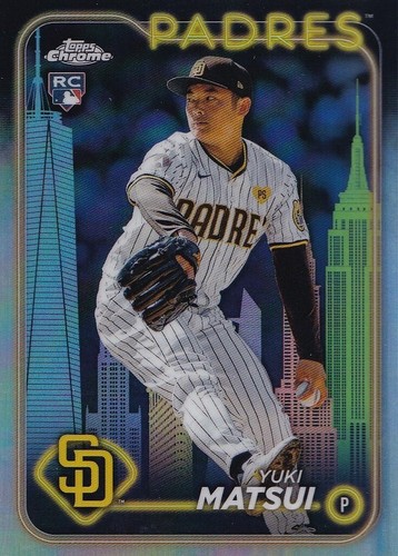 Yuki Matsui 2024 Topps Chrome Fanatics Fest Big Apple Refractor Rookie RC #116