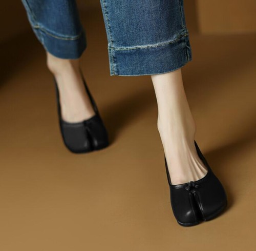 Womens Fashion Leather Tabi Split Toe 