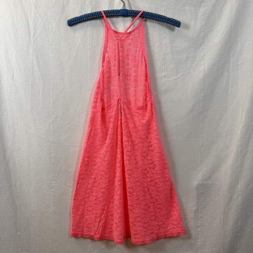 Victorias Secret Slip Dress Sz M Pink Sheer Lace Stretch Halter Y2K Lingerie - Picture 3 of 8